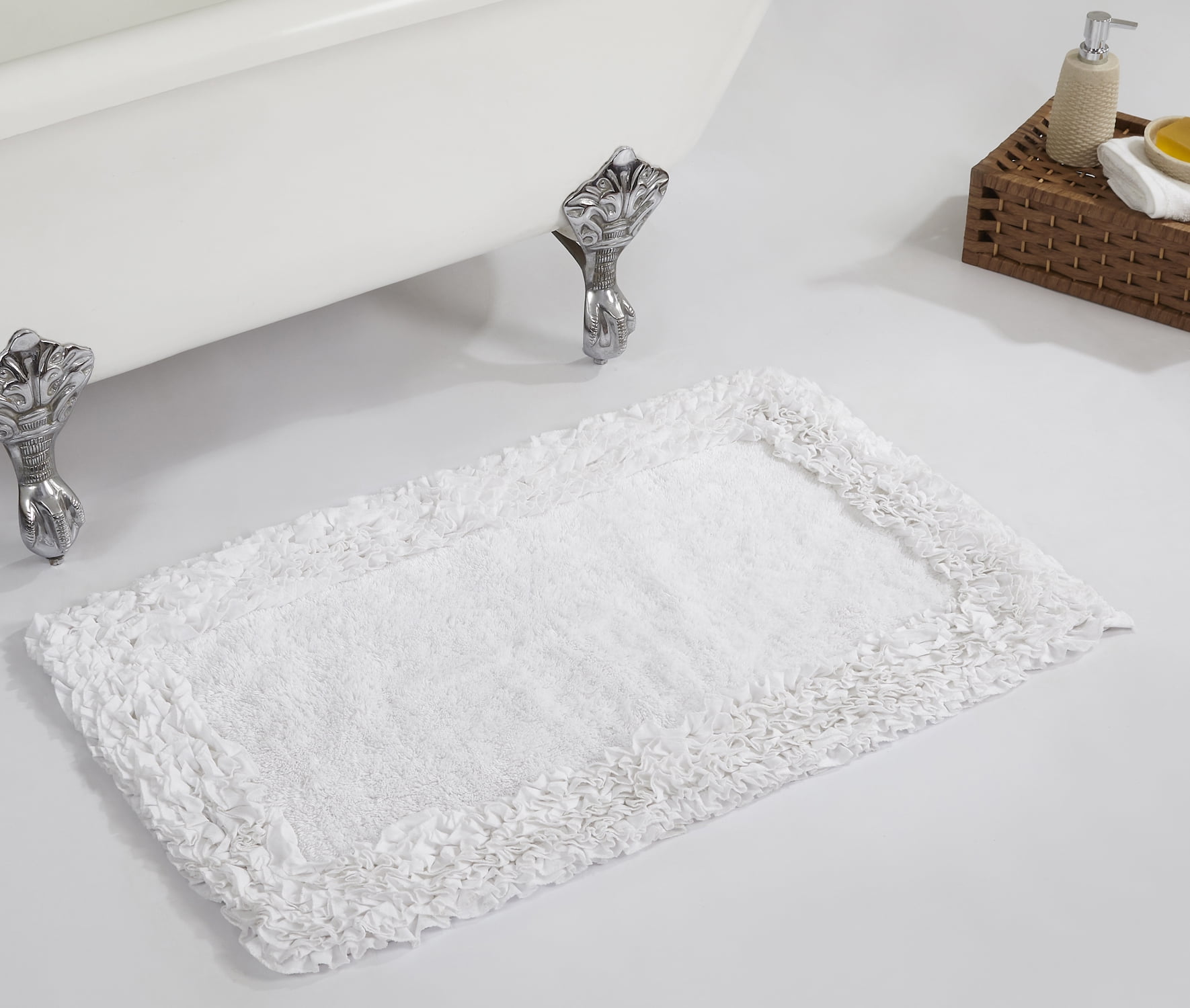 Better Trends Shaggy Border Bath Mat Rug 100 Cotton