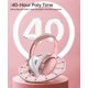 thumbnail image 4 of INFURTURE Rose Gold Active Noise Cancelling Headphones with Microphone Wireless Over Ear Bluetooth, Deep Bass, Memory Foam Ear Cups, Quick Charge 40H Playtime, for TV, Travel, Home Office, 4 of 5