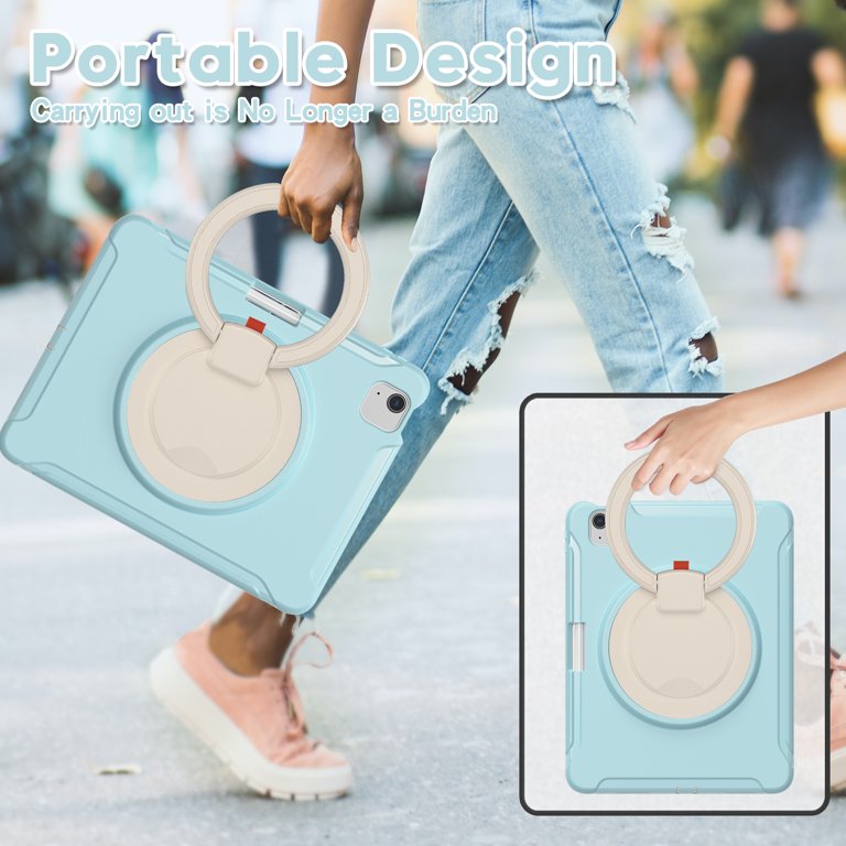 Kids Case For IPad Pro 11\" M5 M4 & IPad Air 11\" 2025/2024 Shockproof Case With Pencil Holder, Techcircle Rugged Handle Stand Lightweight EVA Foam Bumper Protective Child Drop Proof Cover