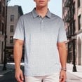 thumbnail image 2 of NOLDARES Mens Ribbed Polo Shirt Textured Knit Short Sleeve Casual Golf Beach Vacation Tops(Light Gray,S), 2 of 6