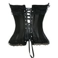 thumbnail image 4 of QRIC Womens Floral Black Lace Trim Corset Overbust Waist Cincher Bustier Top X-mas Halloween Costume Corset Tik-tok Shooting Costume, 4 of 6