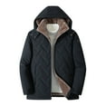 thumbnail image 4 of XMMSWDLA 2022 Men Tops Solid Casual Thicken Hooded Zipper Winter Keep Warm Windproof Hardiness Jacket Coats, 4 of 6
