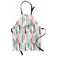 thumbnail image 1 of Abstract Apron, Contemporary Avant-Garde Style Color Stripes Vertical Bars with Dots Creative Art, Unisex Kitchen Bib with Adjustable Neck for Cooking Gardening, Adult Size, Multicolor, by Ambesonne, 1 of 4