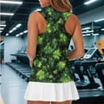 thumbnail image 5 of Uorisanigo Green Four-Leaf Women's Golf Shirt Casual Breathable Athletic Polo Workout Tops for Women Sleeveless Quarter Zip Pullover for Workout Sports, 5 of 7