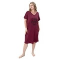 thumbnail image 5 of FEREMO 3 Pack Nightgowns for Women Plus Size V Neck Printed Sleepwear Loose Comfy Night Gown, 5 of 7