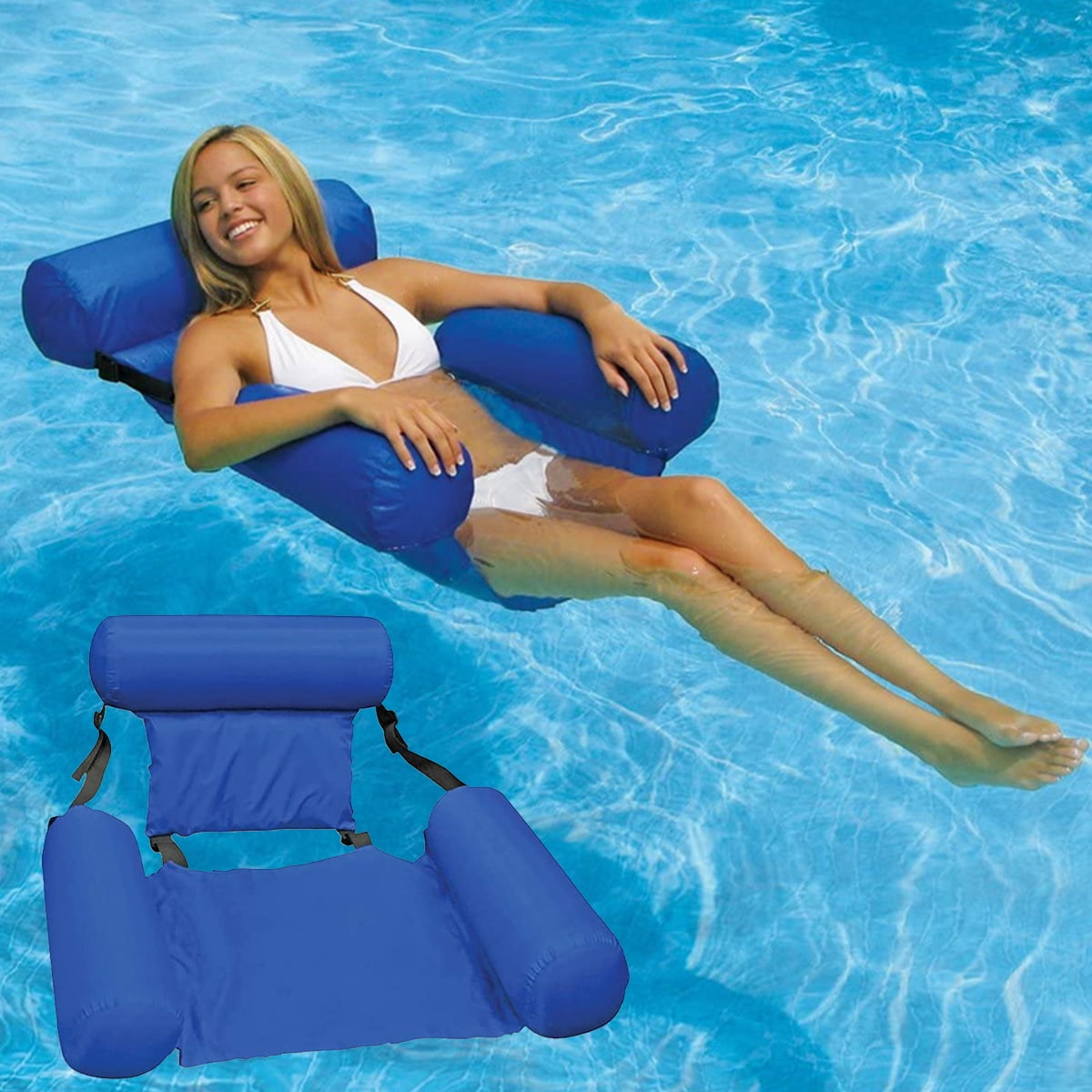 TRC Recreation Super Soft Baja Durable Adult Chair Pool Swimming Float Blue 