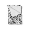 thumbnail image 2 of Day of the Dead Soft Flannel Fleece Throw Blanket, Celebration Mexican Spanish Sketch Dead Skulls Artwork Print, Cozy Plush for Indoor and Outdoor Use, 50" x 70", Black and White, by Ambesonne, 2 of 6
