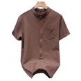 thumbnail image 1 of pstuiky Camisas casuales de manga corta para hombre, Camisa casual de manga corta para hombre, estilo bolos vintage, estilo playero cubano, con botones, para verano ropa de hombre xxxl, 1 of 4