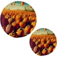 thumbnail image 7 of SKYSONIC 3D Magical Pumpkins Trivet Round Hot Pads, Set of 2 Autumn Halloween Pot Holder Heat Resistant Trivets Cotton Thread Weave Mats for Kitchen Counter Hot Dishes Pot Teapot Table Decor, 7 of 7