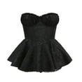 thumbnail image 2 of Femmes Mini Robe Bustier Dos Plissé Solide une Ligne Robe pour Cocktail, 2 of 3