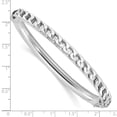 thumbnail image 3 of Auriga Fine Jewelry 925 Sterling Silver Polished Rh-plated Textured Link Hinged Bangle Bracelet for Women, 3 of 6