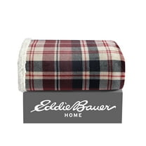 Eddie Bauer Trailhead Plaid Red Ultra Soft Plush Fleece Throw Blanket, 60" X 50"