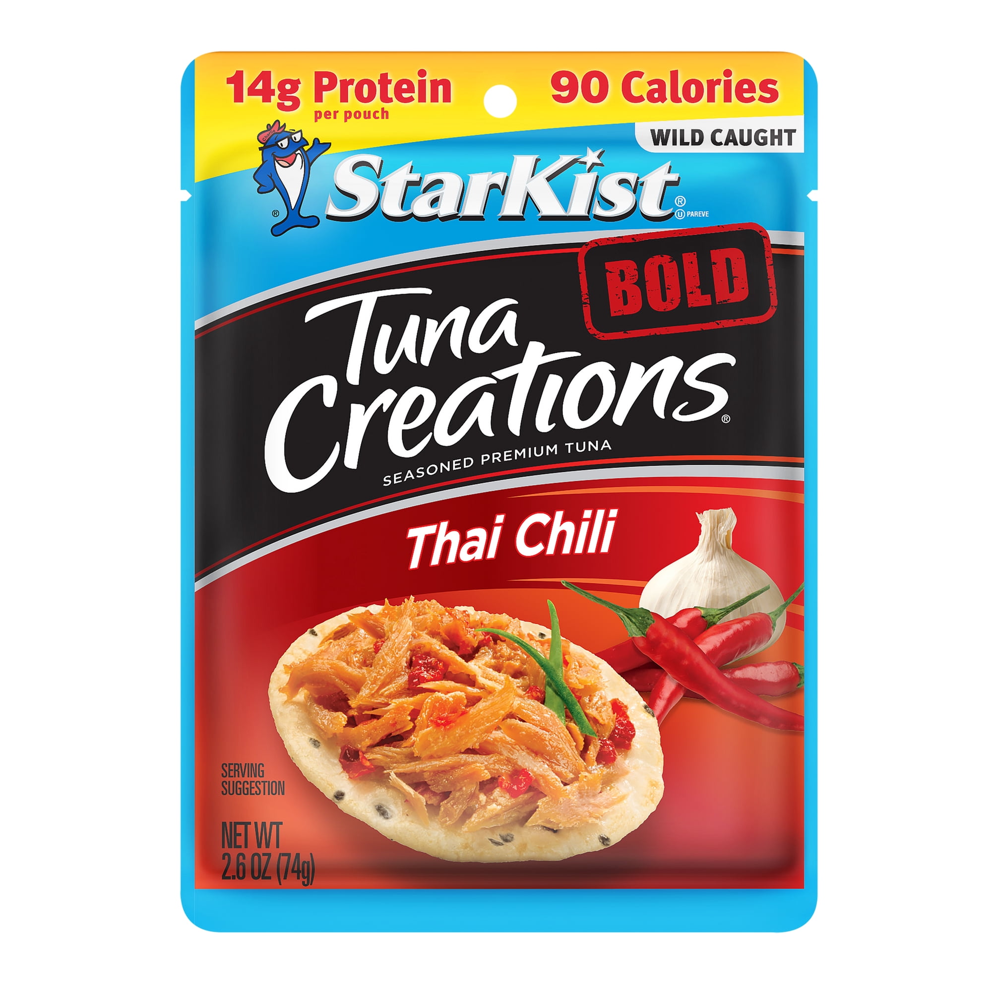 StarKist Tuna Creations Bold Thai Chili Style, Wild Caught, 14g Protein, 2.6 oz Pouch