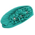 thumbnail image 4 of SPRING PARK 10 Colors Women Adult Elegant 3 Flower Decal Design Turban Hat Muslim Elastic Hijab Cap Hair Soft Loss Cover Headwear, 4 of 7