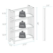 3-Shelf Folding Stackable Bookcase 27.5 Wide-Walnut