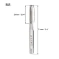 thumbnail image 2 of Metric Machine Tap Left M8 Thread 1.25 Pitch H2 3 Flutes High Speed Steel 2pc, 2 of 5