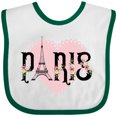 thumbnail image 3 of Inktastic Paris Pink Heart Eiffel Tower with Flowers Boys or Girls Baby Bib, 3 of 4
