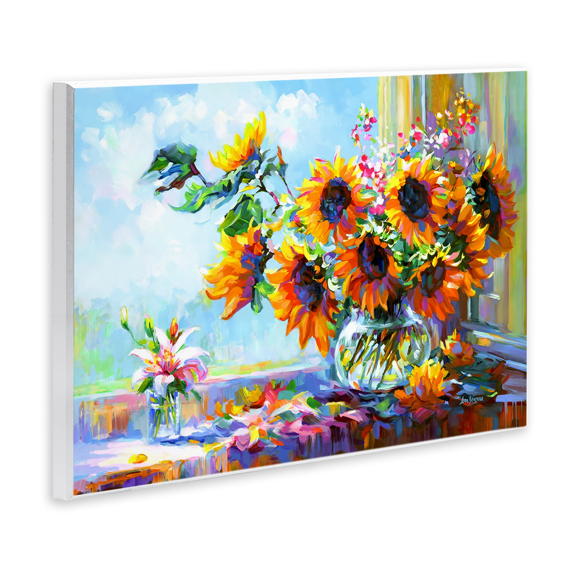 Stupell Industries Sunflowers Morning Glory Botanical & Floral Painting Unframed Art Print Wall Art, 15 x 10