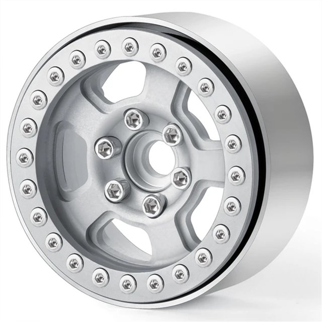 Baohd Wheel Rims For 1/10 SCX10 Crawler RC Car Accessories Replacement Parts Accessory Silver