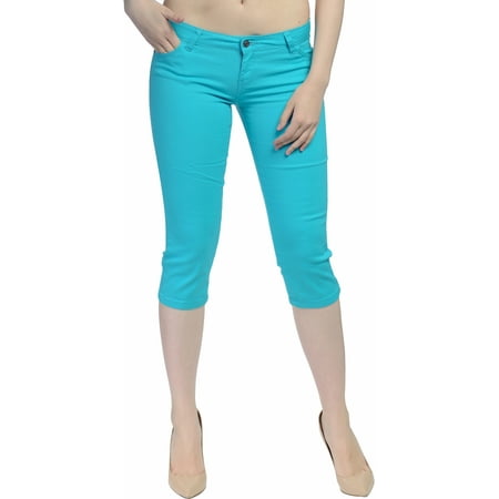 Hey Collection Juniors Plus-Size Brushed Stretch Twill Skinny Capri Jeans
