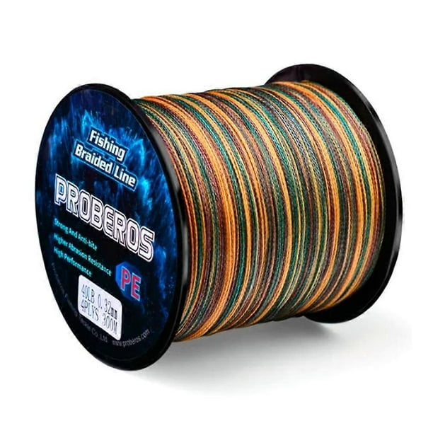 PROBEROS 300m 4 Strand PE Braided Fishing Line High Strength Main Line - Camouflage Green 8.0 80LB