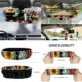 thumbnail image 6 of Yuyamidu Brown Aztec Auto Front Seats Cover Set of 12 Sunflower Steering Wheel Cover Seatbelt Pads Center Console Cover Trash Bin Sunglass Holder Rearview Mirror Cover Cup Holder Keychain Car Decor, 6 of 7