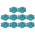 thumbnail image 1 of Uxcell 10 piezas de parche bordado de rosa azul para coser o planchar, 2.6"Lx2.2"W, 1 of 6