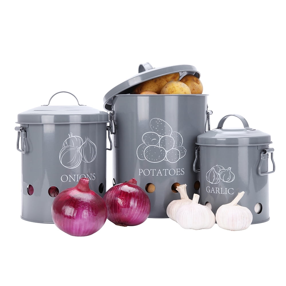 G.A Homefavor Kitchen Canister Set of 3, Potato Onion Garlic Storage