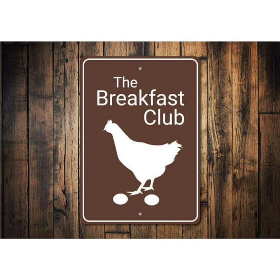 Breakfast Club Chicken Coop Novelty Sign, Metal Wall Decor - 10x14 inches