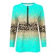 thumbnail image 4 of 2023 Chandail en Molleton de Mode pour Femmes 50 % de Rabais Liquidation Hauts pour Femmes Automne Manches Longues Chandail Ample Chemise Habillée Décontractée Dames Chandails en Molleton à Rayures Col Rond, 4 of 5
