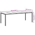 thumbnail image 4 of vidaXL Garden Table Black 250x100x75 cm Tempered Glass and Poly Rattan, 4 of 4