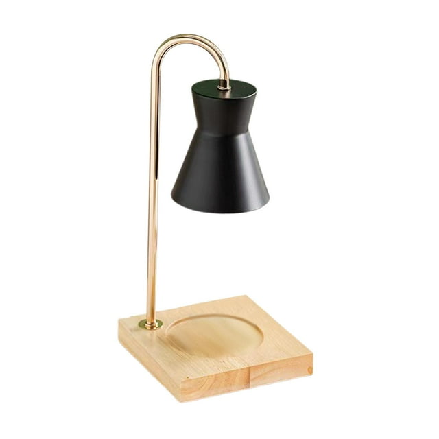 Lámpara eléctrica para calentar velas, calentador de fusión, lámpara para derretir velas, lámpara de mesa, luz nocturna para cabecera, para Yoga, SPA, tarro, velas Base Madera Negro Soledad lámpara calentador de velas