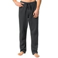 thumbnail image 4 of Hanes Men's Pajamas Cotton X-Temp Long Sleeve Shirt & Pants Knit Pjs Lounge Set - Grey (X-Large), 4 of 7