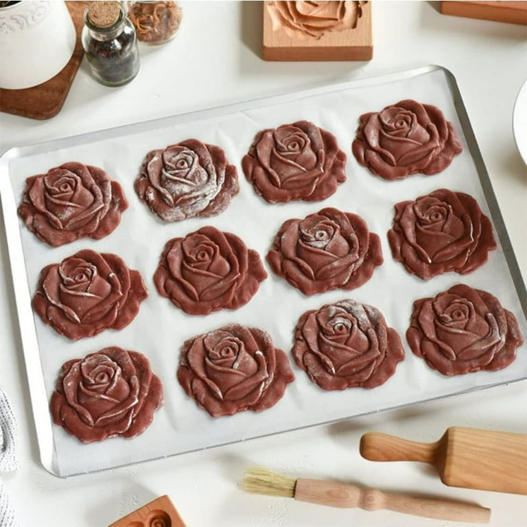 Frusde Wooden Cookie Molds Baking Mold Embossing Mold Cookie Stamp