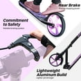thumbnail image 3 of ZIFFY Kids Scooter with Hand Brake,Foldable Kick Scooter for Ages 6-12,4 Adjustable Heights,Birthday Gift,Christmas,Purple, 3 of 10