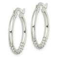 thumbnail image 2 of Auriga Fine Jewelry 925 Sterling Silver Beaded Hoop Earrings for Women (L-22.8mm, W-20.5mm), 2 of 5