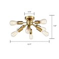thumbnail image 4 of CLAXY Antique Brass Sputnik Chandelier with 8 Socket Flush Mount Ceiling Light, 4 of 8