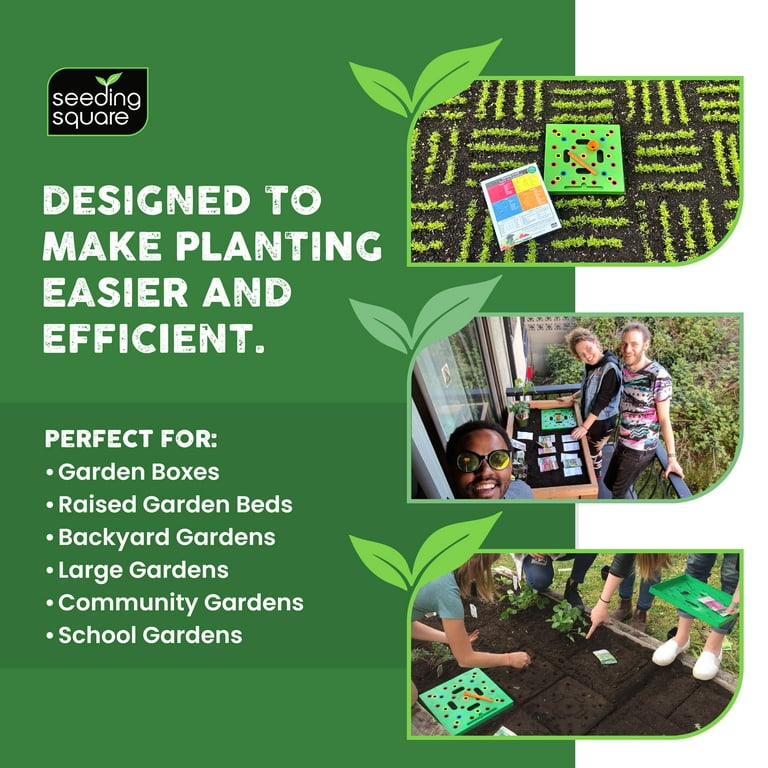 Modello Per Giardino Quadrato Con Distanziatore E Separatore Di Semi A Colori – Include Cucchiaio E Istruzioni Per Semina Precisa