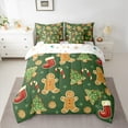 thumbnail image 2 of Manfei Kids Funny Gingerbread Bedding Comforter Set 7-Piece, Sled Christmas Tree Stocking King Bedding Sets, Green Xmas Bed Sheets, Super Cozy Room Decor, 2 of 8