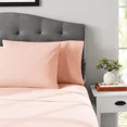 thumbnail image 4 of Mainstays 3-Piece 300 Thread Count Pink Blush Cotton Blend Percale Bed Sheet Set, Twin XL, 4 of 9