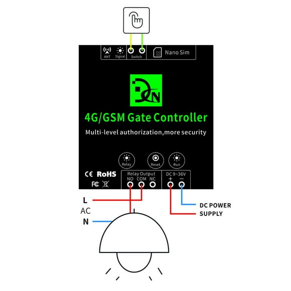 4G/GSM G203 Gate Controller Wireless Remote GSM Gate Opener Authorizing Regular Users is not Supported callny controlAPP