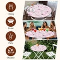 thumbnail image 7 of Pink Flowers Round Tablecloth, Fitted Table Cover with Elastic for 36"-44" Round Tables, Watercolor Country Botanical Floral Vines Table Cloth Outdoor Indoor Dinning Party Waterproof Tablecloths, 7 of 7