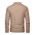 thumbnail image 6 of Long Sleeve Polo Shirts for Men Textured Casual Solid Color Lapel Pullover T Shirts Fall Loose Comfortable Athletic Wicking Mens Golf Shirt Khaki L, 6 of 6