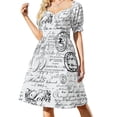 thumbnail image 2 of Vestido de manga corta con diseño de banda de música y garabatos, vestidos de noche para mujer, vestido de mujer, 2 of 7