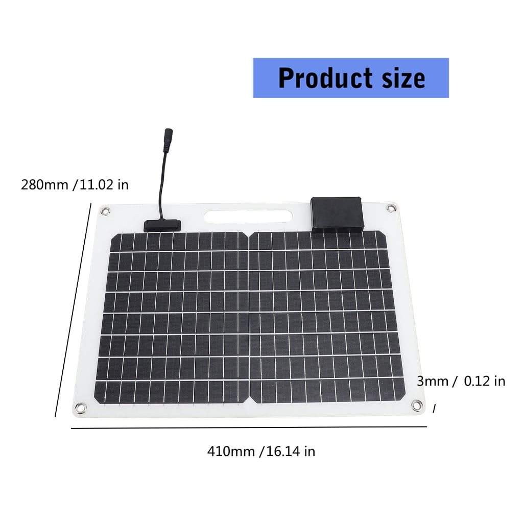 100W Solar Panel Car Charger For Vehicles Double Voltages Output USB Port