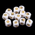 thumbnail image 3 of 12 Piezas Cubos De Dados De Madera Pintada De Blanco Ronda De Esquina Juguetes Para Niños Juego Dados De 6 Caras Con Patrones De 20 Mm X 20 Mm X 20 Mm Juegos De Para Niños Juguetes, Baoblaze Dados de madera, 3 of 8