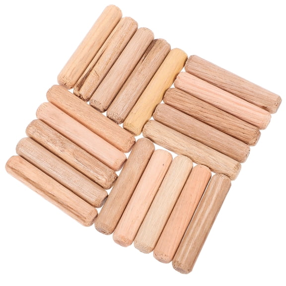 Amosfun 200Pcs Beige Wooden Dowels for Furniture Assembly, Craft Projects, Woodworking, and Home Improvement