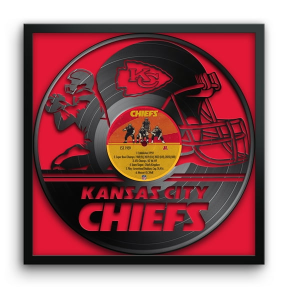 Kansas City Chiefs Framed 13" x 13" Vinyl Record Art Print