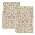 thumbnail image 2 of Japanese Kitchen Towels Set of 2, Beige Farmhouse Retro Floral Leaf Pattern Absorbent Dish Towels for Kitchen, Microfiber Hand Towel, Quick Drying Tea Towel for Cleaning Decorative Dishcloths, 2 of 7