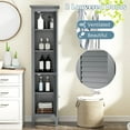 thumbnail image 6 of Costway 63” Tall Bathroom Cabinet with 2 Louvered Doors & Adjustable Shelf, Elevated Legs Gray, 6 of 10